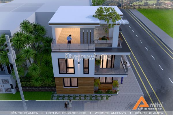 Mẫu biệt thự phố hiện đại 3 tầng 2 mặt tiền đẹp BT31086