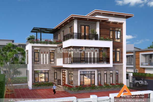 Thiết kế biệt thự 3 tầng hiện đại đẹp (CĐT: ông Văn-Ninh Bình) BT31109