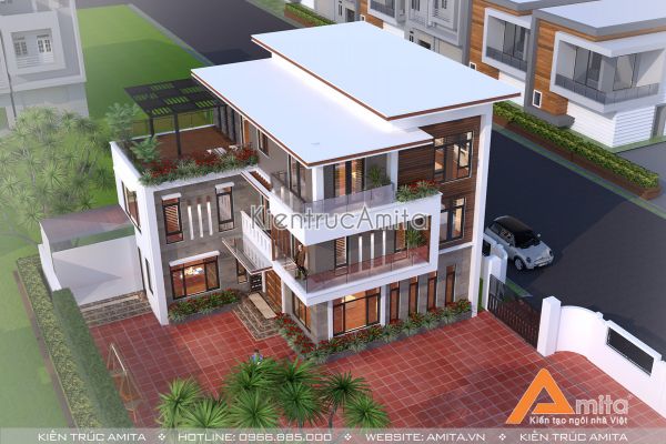 Thiết kế biệt thự 3 tầng hiện đại đẹp (CĐT: ông Văn-Ninh Bình) BT31109