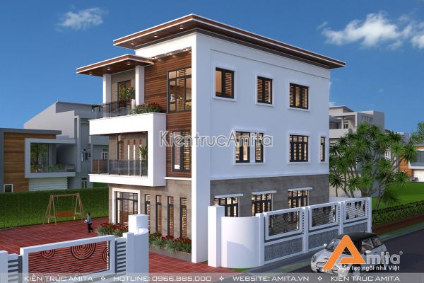 Thiết kế biệt thự 3 tầng hiện đại đẹp (CĐT: ông Văn-Ninh Bình) BT31109