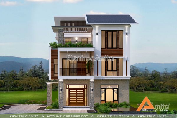 Thiết kế biệt thự hiện đại có sân vườn rộng  BT31111