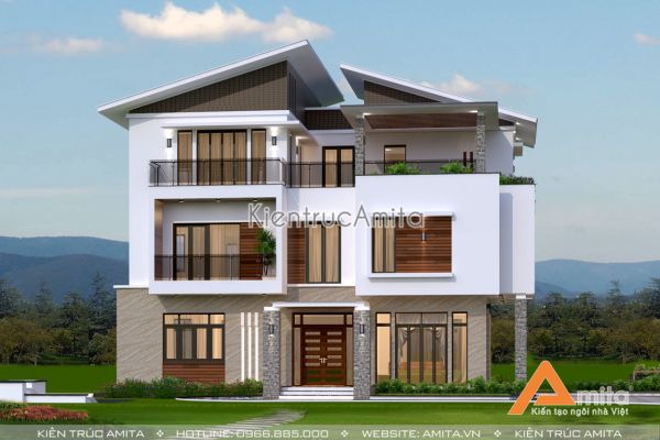 Thiết kế biệt thự hiện đại có sân vườn rộng  BT31111