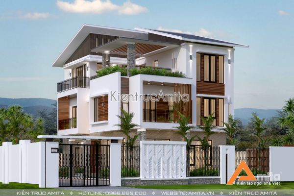 Thiết kế biệt thự hiện đại có sân vườn rộng  BT31111