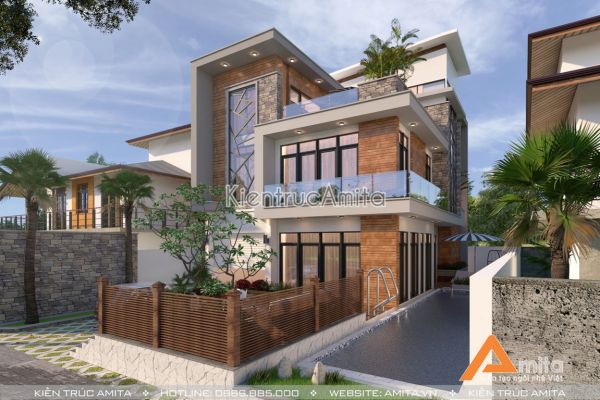 Hình học không gian và ứng dụng trong thiết kế biệt thự 3 tầng BT31195