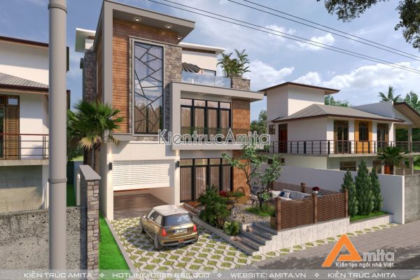 Hình học không gian và ứng dụng trong thiết kế biệt thự 3 tầng BT31195