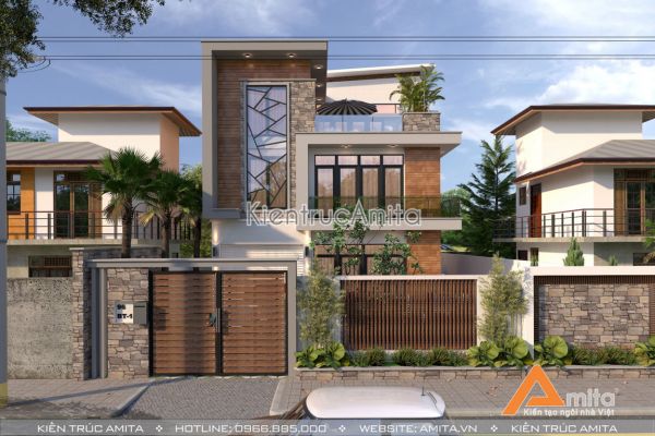 Hình học không gian và ứng dụng trong thiết kế biệt thự 3 tầng BT31195