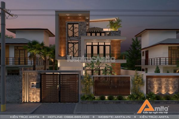 Hình học không gian và ứng dụng trong thiết kế biệt thự 3 tầng BT31195