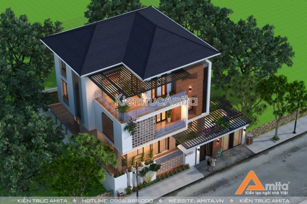 Biệt thự hiện đại 3 tầng thiết kế ấn tượng (cđt: ông Mạnh - Hà Nam) BT31227 