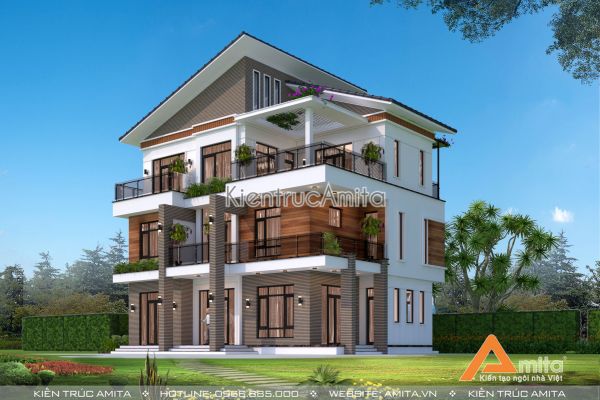 Chinh phục mẫu biệt thự 3 tầng đẹp hiện đại BT31311 của Amita