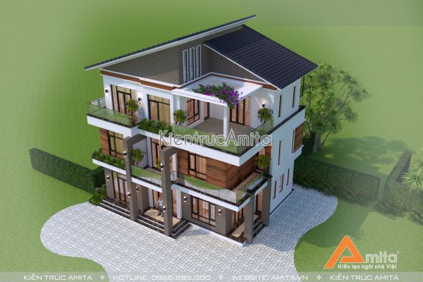 Chinh phục mẫu biệt thự 3 tầng đẹp hiện đại BT31311 của Amita