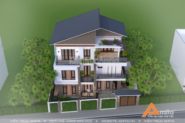 Thiết kế biệt thự hiện đại 3 tầng tiện nghi sang trọng tại Bắc Giang BT31332