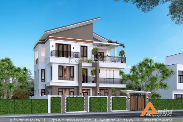 Thiết kế biệt thự hiện đại 3 tầng tiện nghi sang trọng tại Bắc Giang BT31332