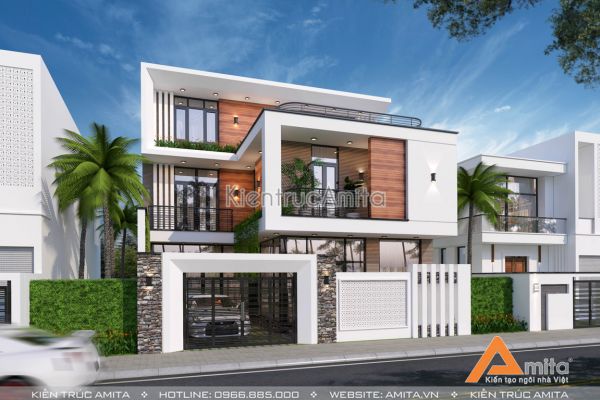 Vẻ đẹp ấn tượng của kiến trúc biệt thự hiện đại 3 tầng BT31334
