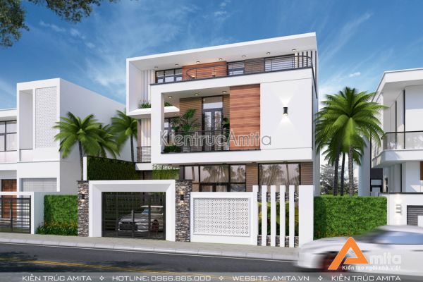 Vẻ đẹp ấn tượng của kiến trúc biệt thự hiện đại 3 tầng BT31334