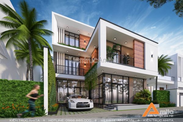 Vẻ đẹp ấn tượng của kiến trúc biệt thự hiện đại 3 tầng BT31334