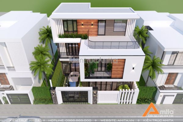 Vẻ đẹp ấn tượng của kiến trúc biệt thự hiện đại 3 tầng BT31334