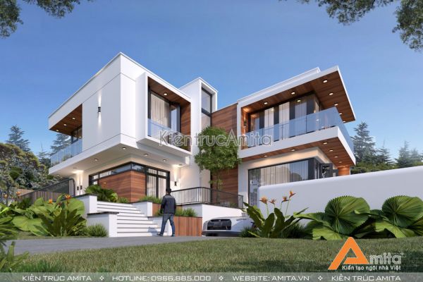 Nét mới mẻ trong thiết kế biệt thự hiện đại 3 tầng năm 2020 BT31338