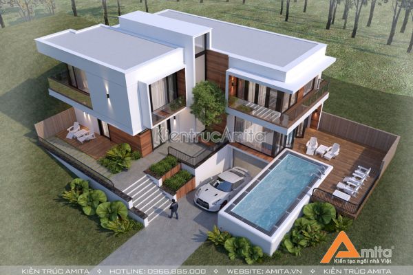 Nét mới mẻ trong thiết kế biệt thự hiện đại 3 tầng năm 2020 BT31338