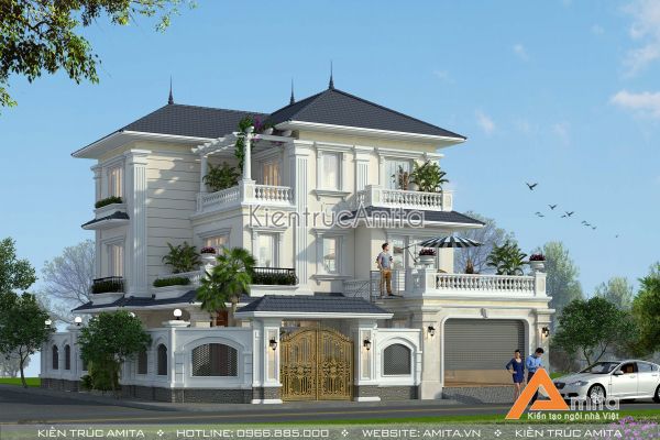 Thiết kế biệt thự 3 tầng đẹp và sang trọng ở Amita