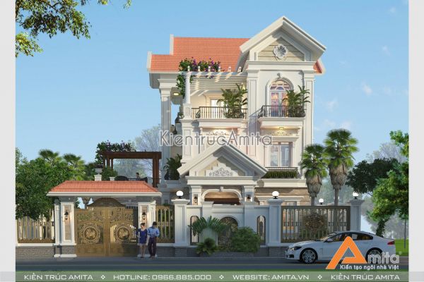 Biệt thự tân cổ điển 3 tầng sang trọng và quý phái  BT32064