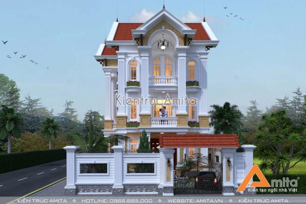 Mẫu biệt thự kiểu pháp 2 mặt tiền đẹp (CĐT:Bà Phượng - Sơn La) BT32108