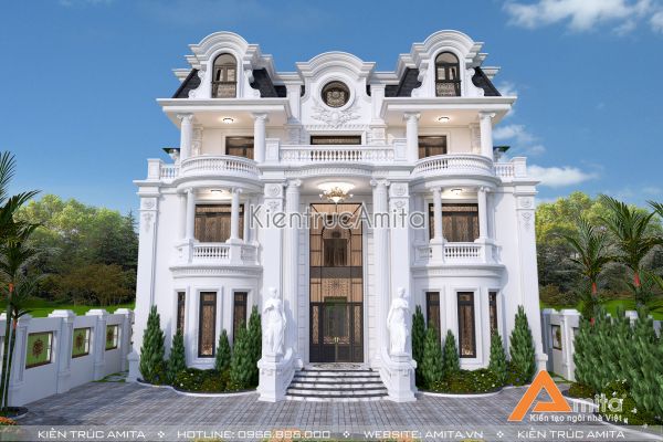 Đẳng cấp với mẫu dinh thự biệt thự tân cổ điển nguy nga tráng lệ - BT32113
