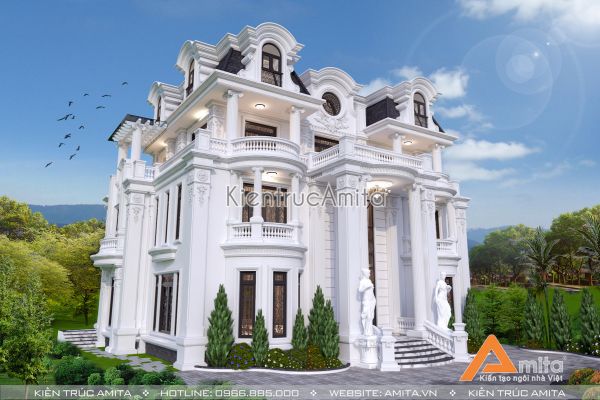 Đẳng cấp với mẫu dinh thự biệt thự tân cổ điển nguy nga tráng lệ - BT32113