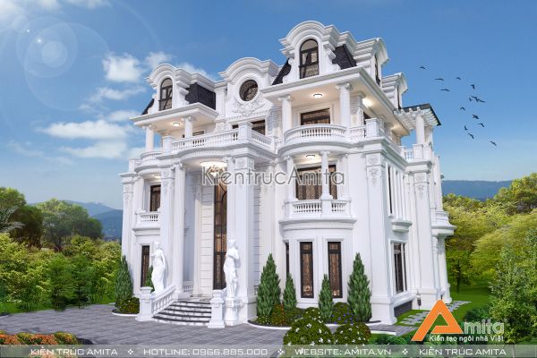 Đẳng cấp với mẫu dinh thự biệt thự tân cổ điển nguy nga tráng lệ - BT32113
