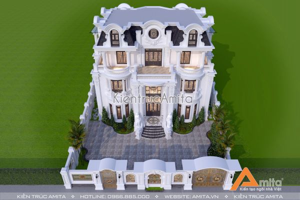 Đẳng cấp với mẫu dinh thự biệt thự tân cổ điển nguy nga tráng lệ - BT32113