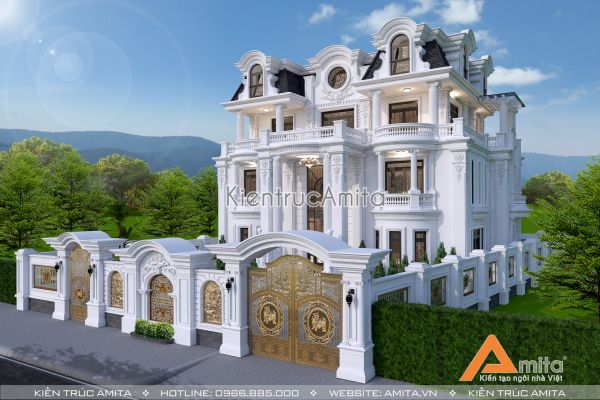 Đẳng cấp với mẫu dinh thự biệt thự tân cổ điển nguy nga tráng lệ - BT32113