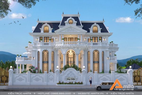 Hút mắt cùng mẫu thiết kế biệt thự lâu đài 3 tầng BT32144 