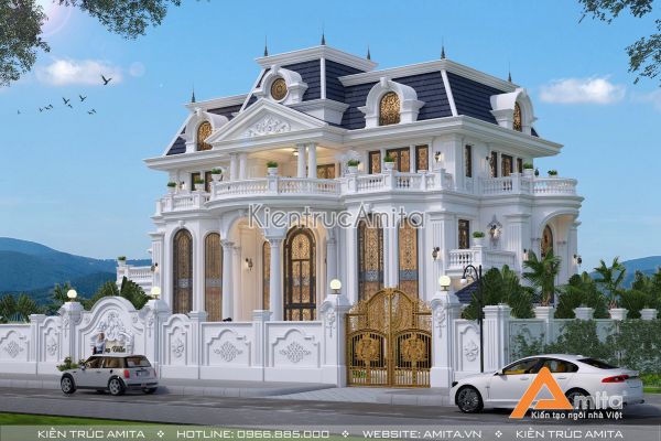Hút mắt cùng mẫu thiết kế biệt thự lâu đài 3 tầng BT32144 