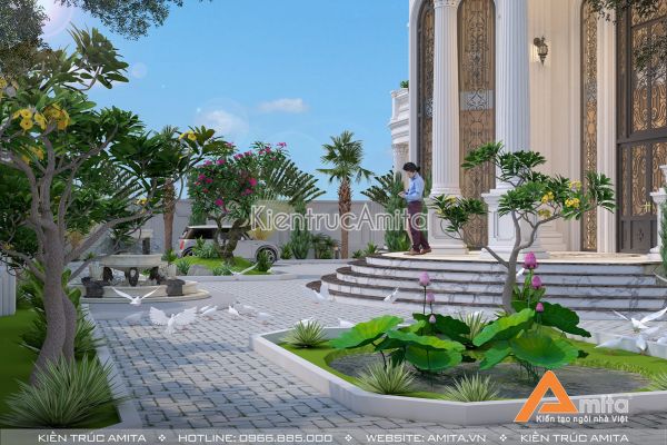 Hút mắt cùng mẫu thiết kế biệt thự lâu đài 3 tầng BT32144 