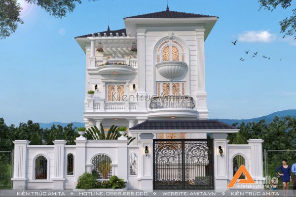 Mẫu biệt thự tân cổ điển kiểu Pháp 3 tầng đẹp lôi cuốn BT32146