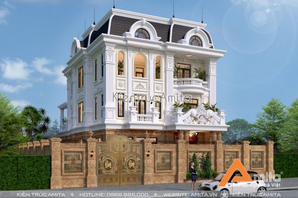 Mẫu biệt thự tân cổ điển 3 tầng đẹp (CĐT: Ông Sang - Nghệ An) BT32193