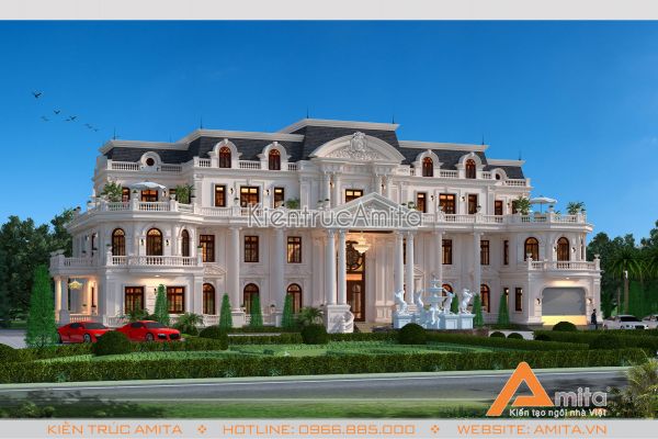 Mẫu dinh thự 3 tầng phong cách Pháp (CĐT: Ông Nam - Thanh Hóa) BT32198