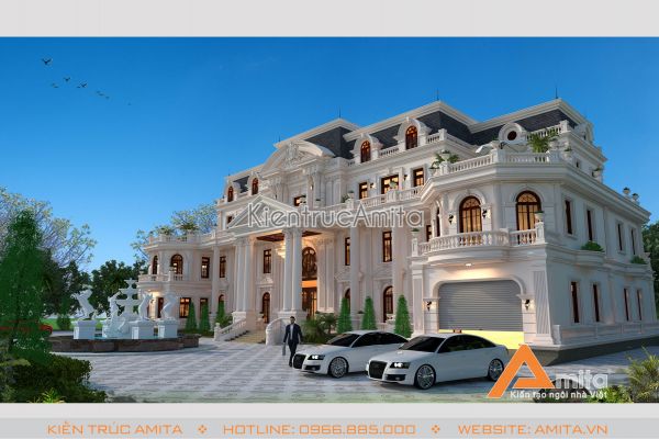 Mẫu dinh thự 3 tầng phong cách Pháp (CĐT: Ông Nam - Thanh Hóa) BT32198