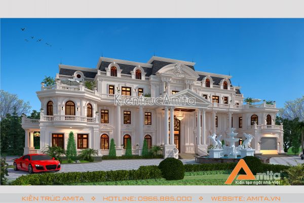 Mẫu dinh thự 3 tầng phong cách Pháp (CĐT: Ông Nam - Thanh Hóa) BT32198