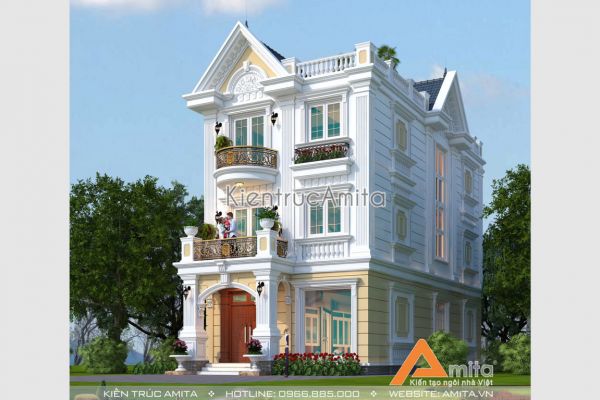 Mẫu biệt thự 3 tầng tân cổ điển đẹp (CĐT: ông Đạt - Hà Nội) BT32005