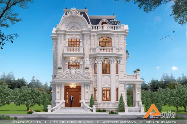 Mẫu biệt thự 3 tầng phong cách Pháp (CĐT: Ông Việt - Nghệ An) BT32248