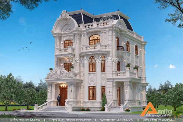 Mẫu biệt thự 3 tầng phong cách Pháp (CĐT: Ông Việt - Nghệ An) BT32248