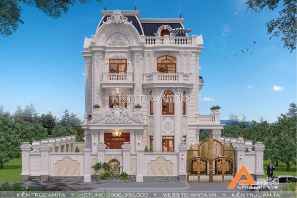Mẫu biệt thự 3 tầng phong cách Pháp (CĐT: Ông Việt - Nghệ An) BT32248