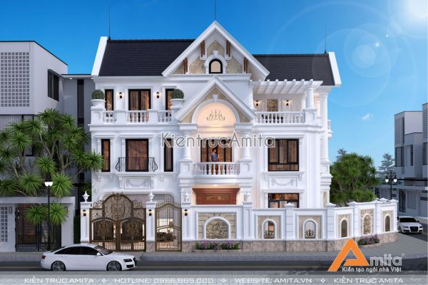 Biệt thự 3 tầng tân cổ điển kết hợp Á Đông đẹp lãng mạn BT32253