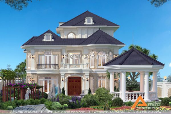 Mẫu biệt thự vườn tân cổ điển 3 tầng đẹp xuất sắc BT32261