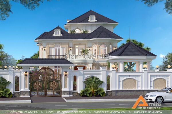 Mẫu biệt thự vườn tân cổ điển 3 tầng đẹp xuất sắc BT32261
