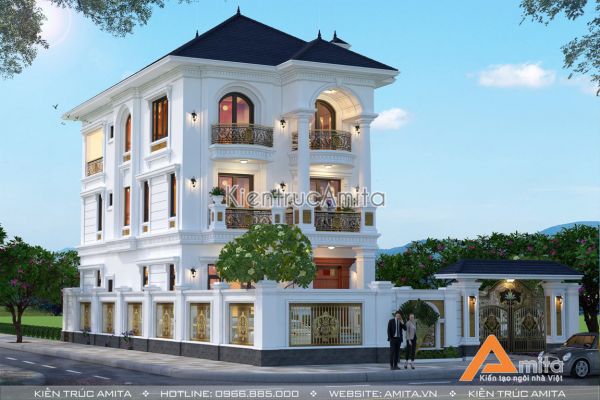 Mẫu biệt thự tân cổ điển 3 tầng mái Thái tại Sơn Tây BT32283