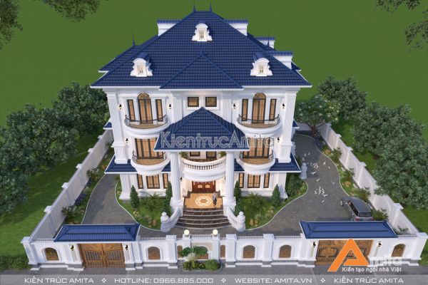 Mẫu thiết kế biệt thự tân cổ điển 3 tầng tại Vĩnh Phúc BT32286