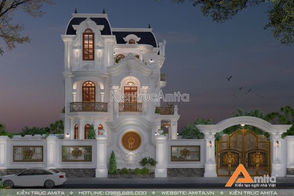 Mẫu biệt thự đẹp 3 tầng tân cổ điển (CĐT:Bà Tuyết - Ninh Bình) BT32288