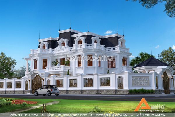 Thiết kế biệt thự đẹp kiến trúc châu Âu 3 tầng  BT32294