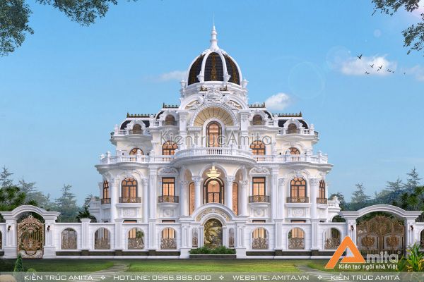 Siêu biệt thự lâu đài tân cổ điển kiểu Pháp đẹp xuất sắc BT32315
